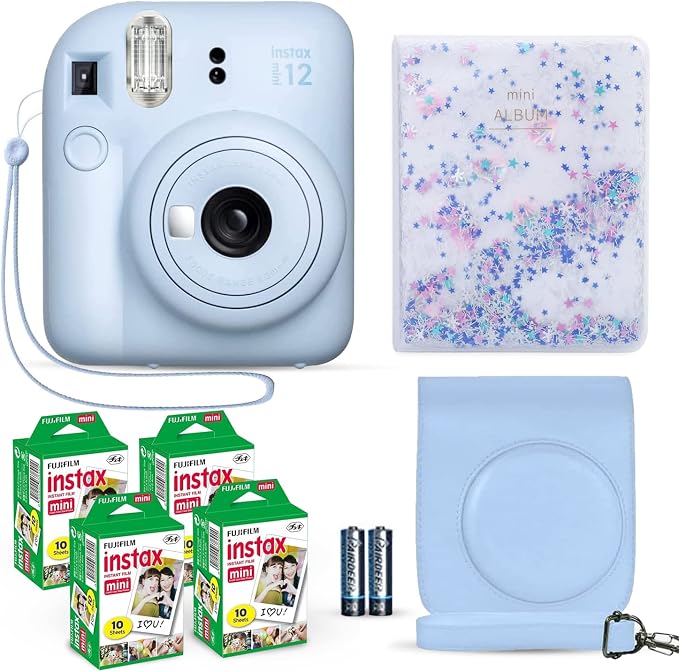 Fujifilm Instax Mini 12 Instant Camera Pastel Blue + Fuji Film Value Pack + by FUJIFILM