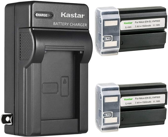 Kastar 2-Pack EN-EL1 Battery and AC Wall Charger Replacement by Kastar