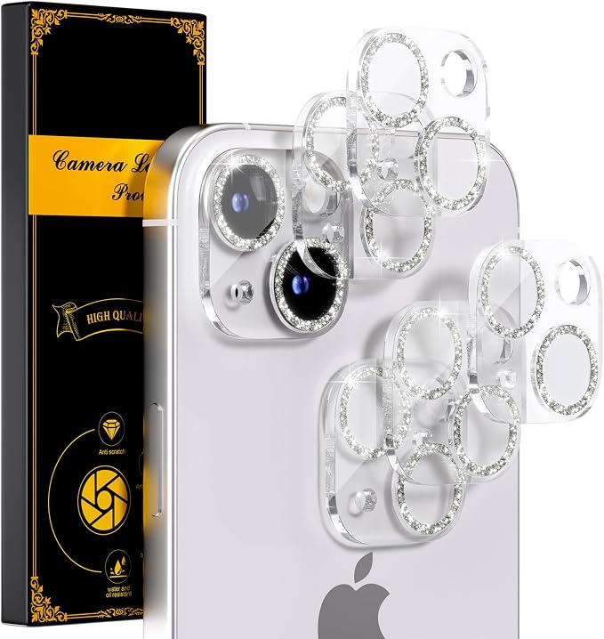 for 6 Pack iPhone 15 / iPhone 15 Plus Camera Lens Protector 9H Tempered Glass by Beuxece