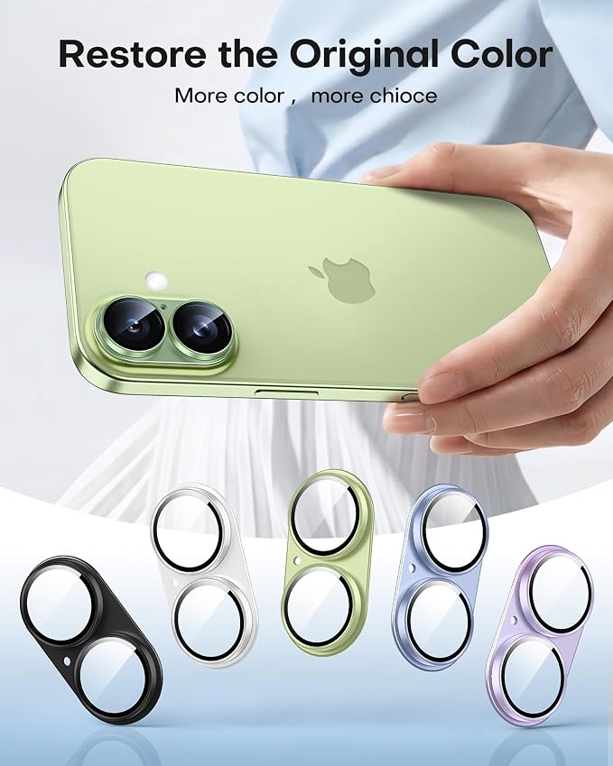 TAURI 2 Pack for iPhone 17 Camera Lens Protector, Full Coverage Military-Grade - Image 7