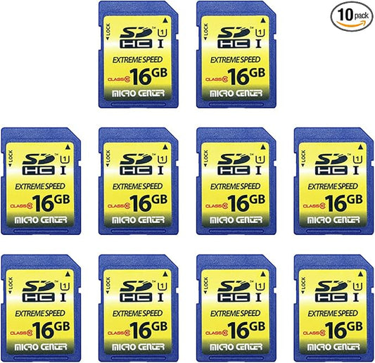 INLAND 16GB Class 10 SDHC Flash Memory Card 10 Pack Standard Full Size SD Card by INLAND
