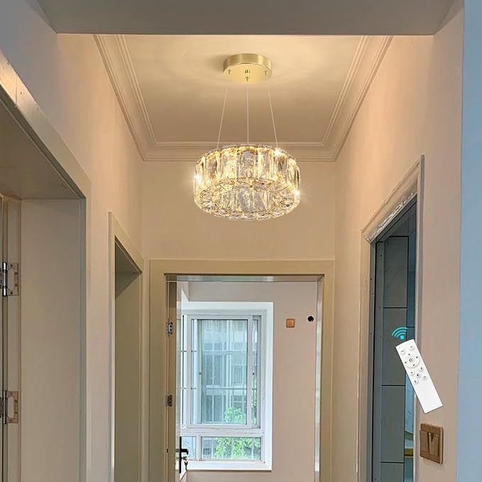 HAIXIANG Modern Crystal Chandelier Dimmable LED 8 Inch Ring Pendant Lights - Image 8