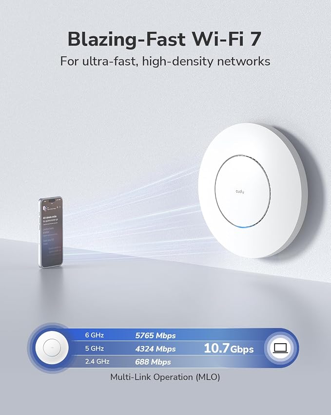 Cudy BE11000 Tri-Band Wi-Fi 7 Wireless Access Point, WiFi AP, 1 x 10GB SFP+ Port - Image 3