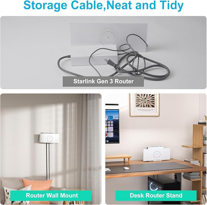 Linkoostar Starlink Gen 3 Router Mount, All in One Starlink Router Wall Mount - Image 2