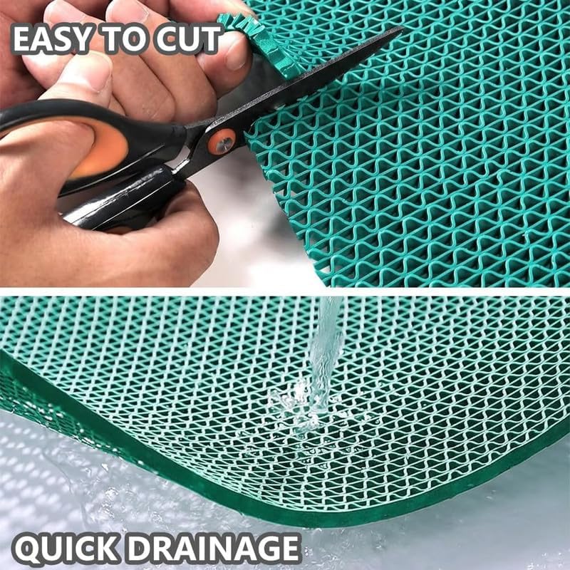 Anti Slip Drainage Mat Cutable Pool Flooring Bathroom Mats 4FTX46FT PVC Mesh - Image 4