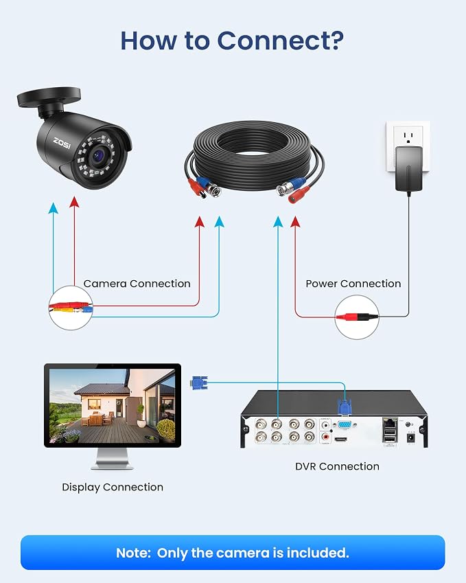 ZOSI 4 x 2MP 1080p Home Security Camera Outdoor Indoor, 1920TVL HD CCTV Bullet - Image 4