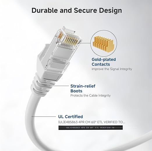 Cable Matters 10Gbps 5-Pack Snagless Cat 6 Ethernet Cable - 14ft - Image 4