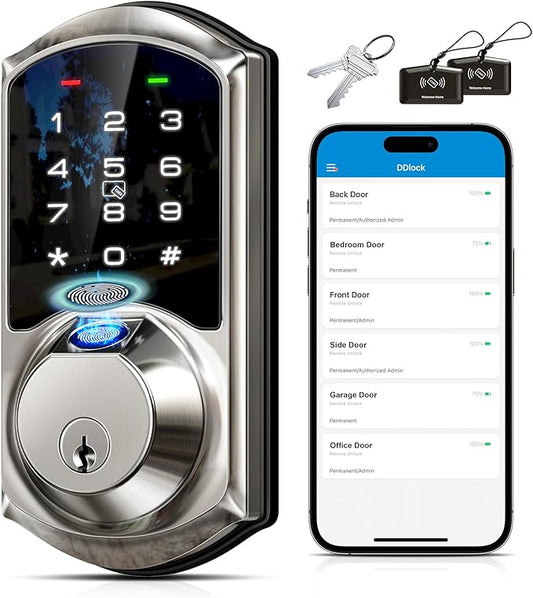 Veise VE07 Fingerprint Smart Door Lock, 7-in-1 Keyless Entry Deadbolt by Veise