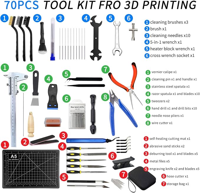 70PCS 3D Printer Tools Kit, 3D Printer Accessories - Image 2