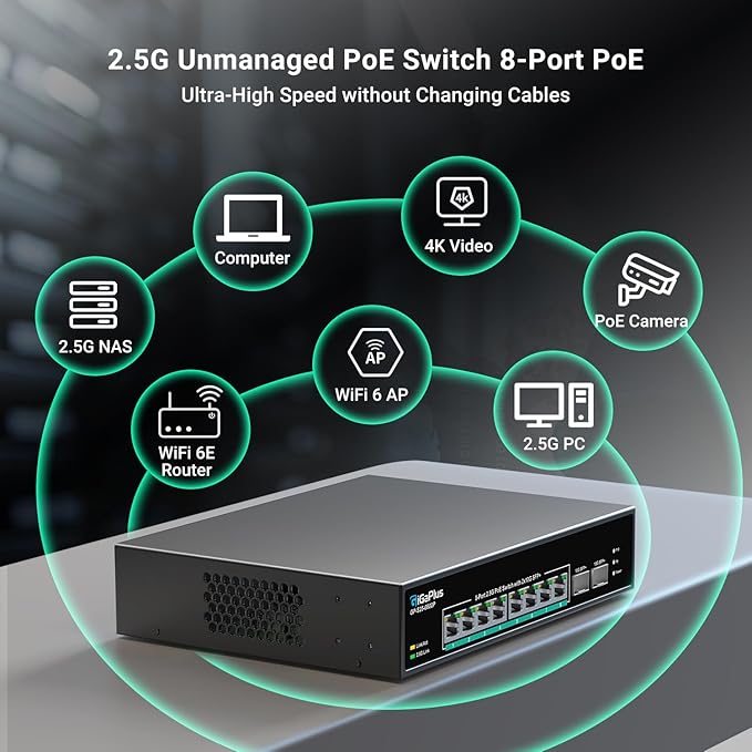 10 Port 2.5Gb Unmanaged PoE Switch - Image 4