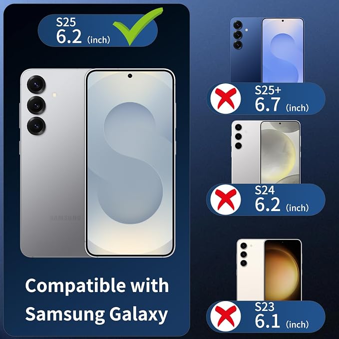 3 Pack Camera Lens Protector for Samsung Galaxy S25, Tempered Glass Camera - Image 2