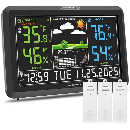 DreamSky Weather Station Indoor Outdoor Thermometer Wireless by DreamSky