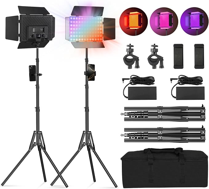2Pack RGB LED Video Light Kit 12.6in - Image 9