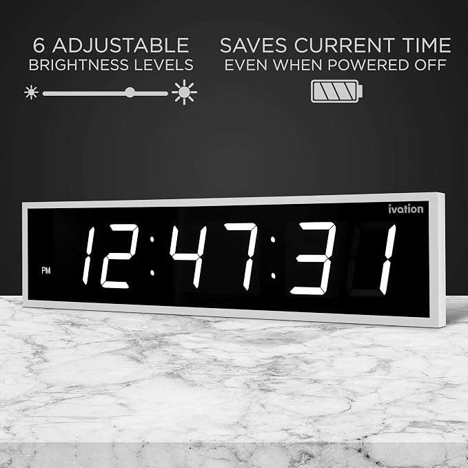 Ivation Huge Oversized 48" Large Digital LED Clock | Big Digital Clock - Image 4
