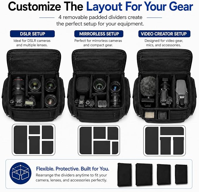 eCostConnection Extra Large Camera Bag Fully Padded Gadget Case - Image 3
