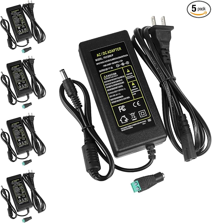 12V LED Strip Power Supply, 5A 60W Power Adapter, 12V Power Supply by YGS-TECH