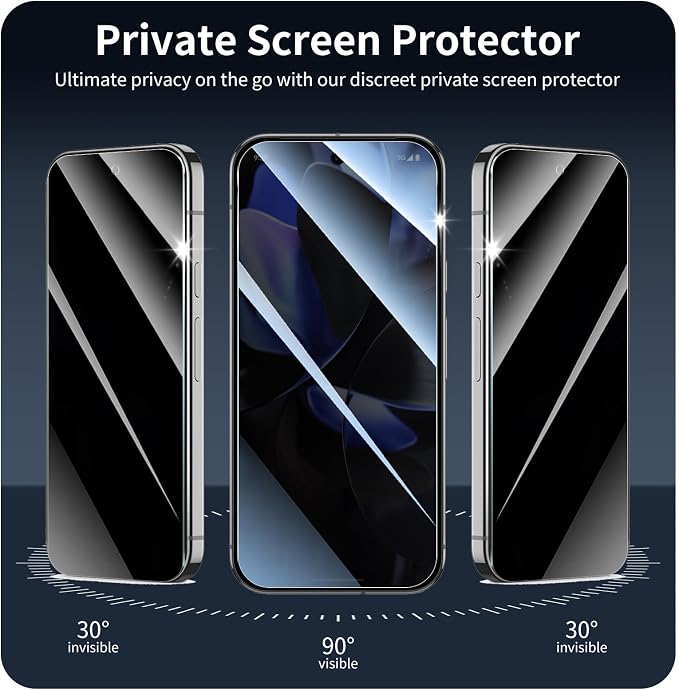 3+3+1-Pack, Privacy Screen Protector and Camera Lens Protector - Image 4