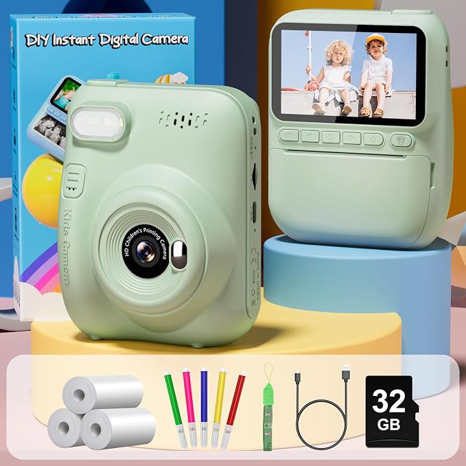 Kids Camera Instant Print, 3.0" HD 32MP 1080P Toddler Digital Camera - Image 7