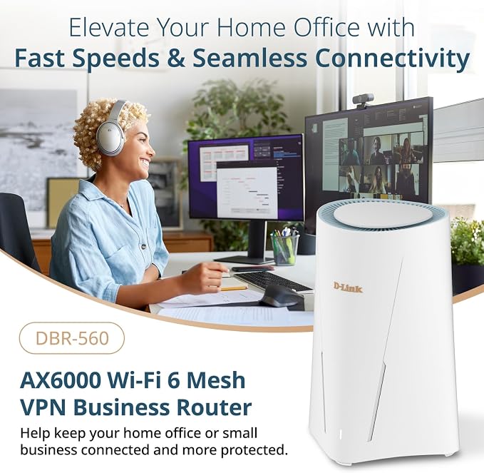 D-Link DBR-560 AX6000 Wi-Fi 6 SOHO VPN Router 1 x USB Type-C Port 1 x 2.5Gb WAN - Image 2