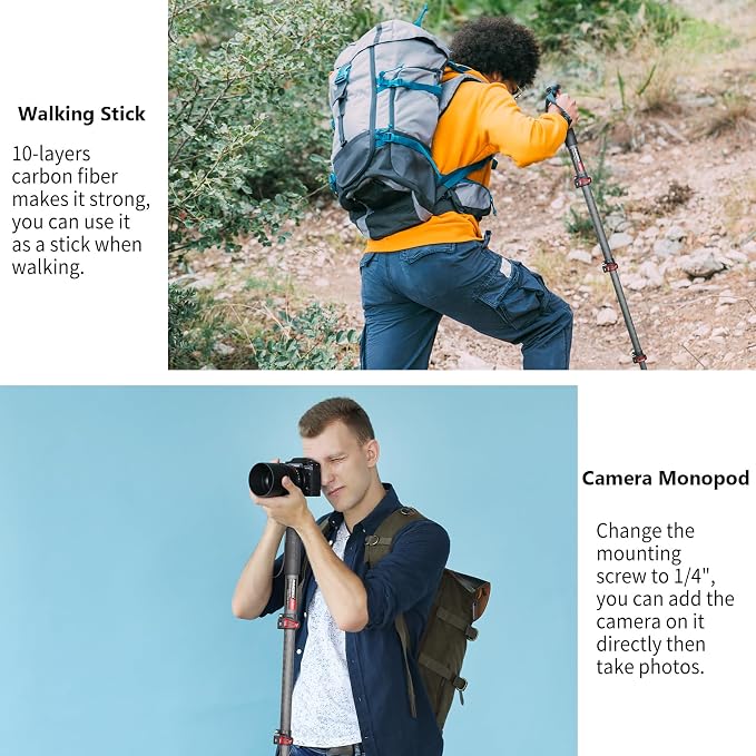 Camera Monopod INNOREL VM80C Carbon Fiber Portable Compact Lightweight Travel - Image 6