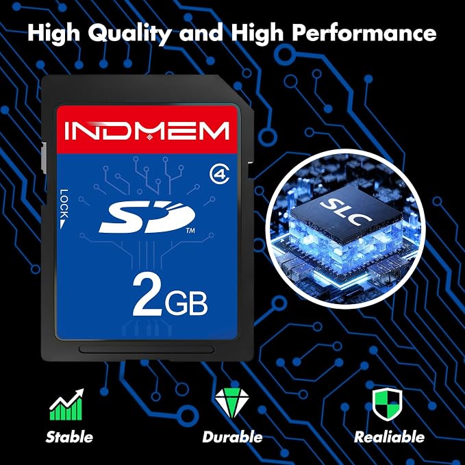 INDMEM 2 Pack SD Card 2GB Class 4 Flash Memory Card 2G SLC Stanard Secure - Image 2