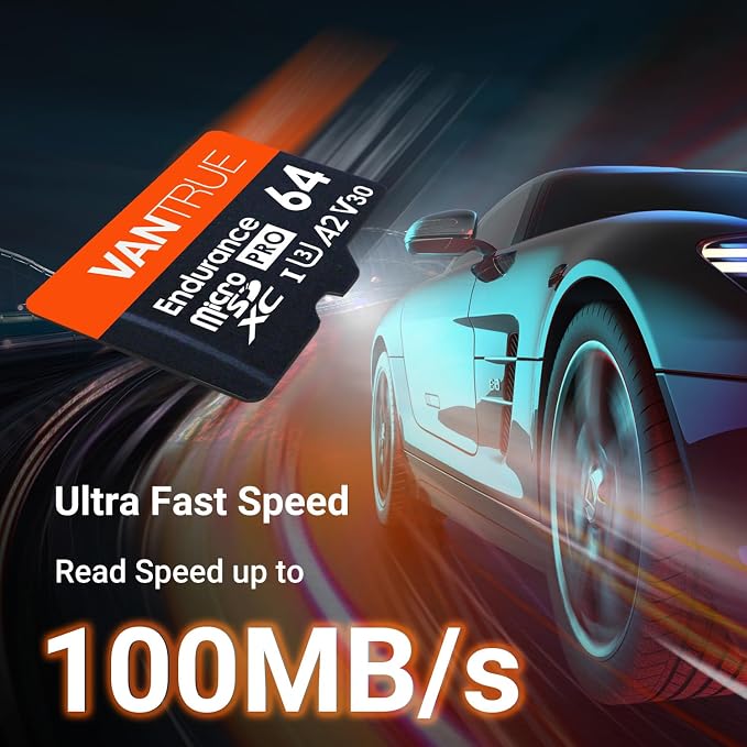 Vantrue 64GB microSD Card with Adapter, U3 UHS-I High Speed SD Card - Image 4