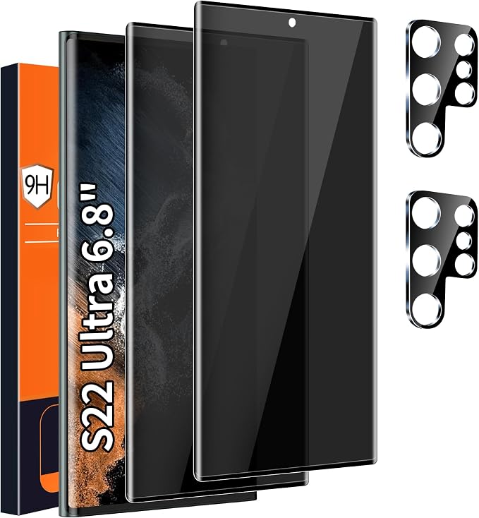 Galaxy S22 Ultra Privacy Screen Protector, 9H Tempered Glass, Ultrasonic by Arshek