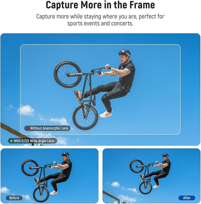 NEEWER 0.72x Wide Angle Lens 112° FOV Compatible - Image 3