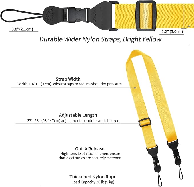 FIEIL Adjustable Shoulder Strap, Nylon Camera Strap, Comfortable Neck Strap - Image 6