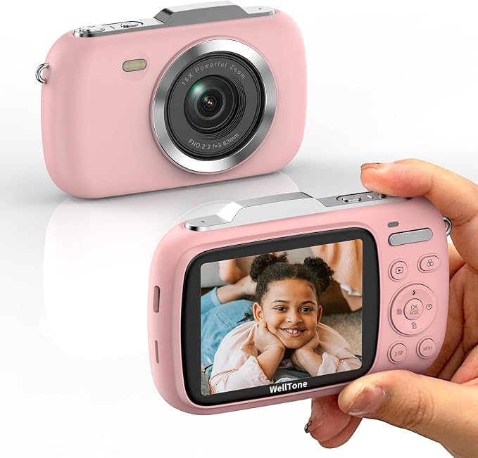WellTone Digital Camera Kids 4K Video 64MP Photography Cameras, Compact 18X by KOMERY