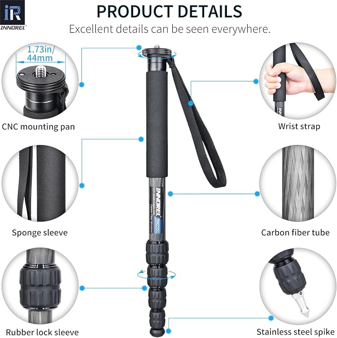 Carbon Fiber Camera Monopod INNOREL RM255C Professional Portable Compact - Image 4