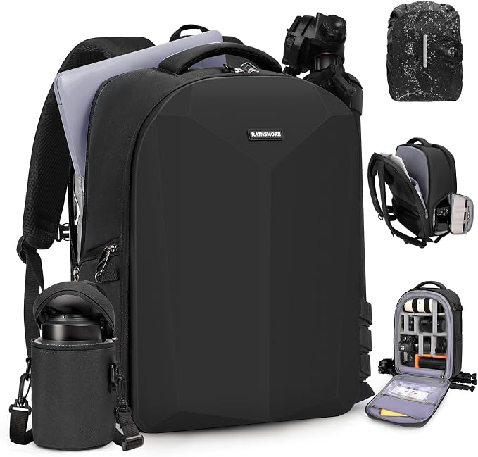 RAINSMORE Camera Backpack Hard Shell by RAINSMORE