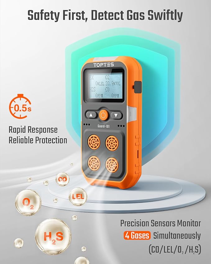 TopTes Guard-101 Gas Detector, 4 Gas Monitor - Image 2