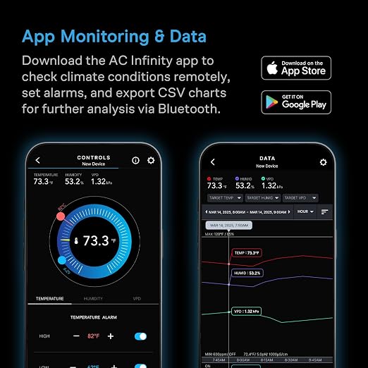 AC Infinity Mini Temperature Humidity Smart Hygrometer A1 Bluetooth App Monitor - Image 4