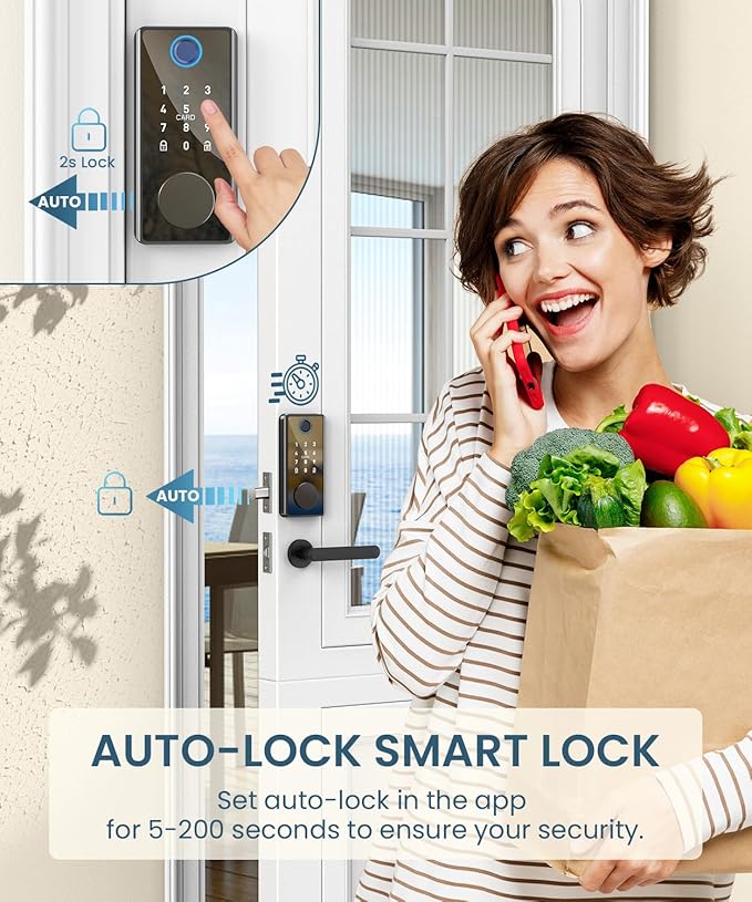 Keyless Entry Smart Deadbolt Lock – Keypad Fingerprint Touchscreen & App Control - Image 5