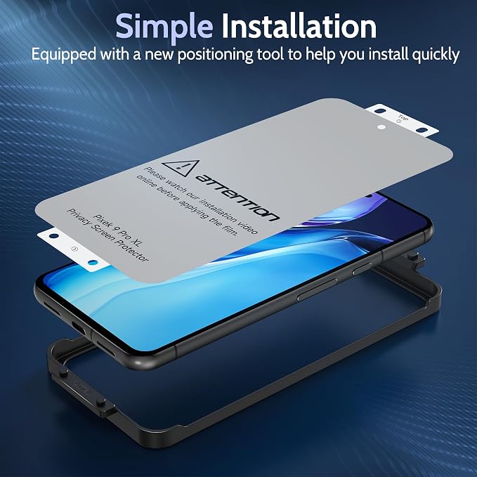 3 Pack for Google Pixel 9 / Pixel 9 Pro Privacy Screen Protector, Fingerprint - Image 7