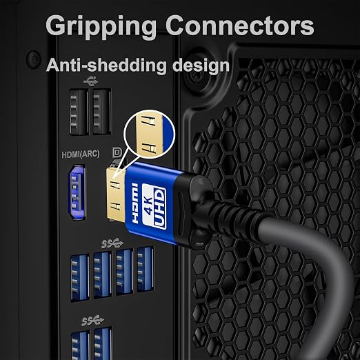 18Gbps 75 ft hdmi Cable with Gripping Connectors, 4k Ultra high Speed Ethernet - Image 2