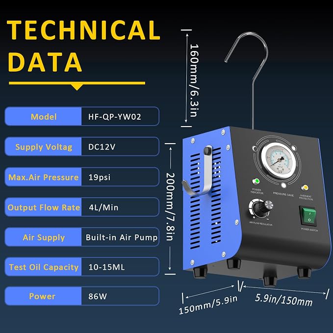 Automotive Smoke Machine, Upgraded 19PSI Leak Detector Unit Kit Dual Mode - Image 7