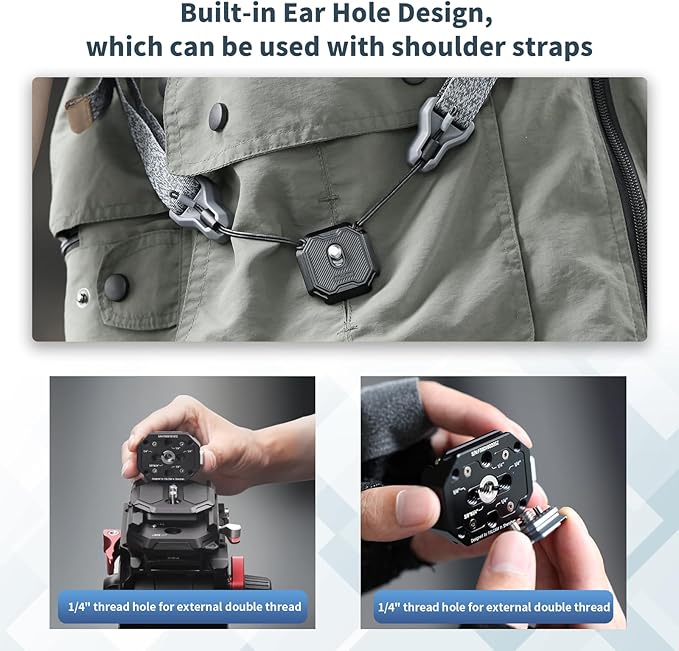ULANZI F38 Multi-Hole Camera Quick Release Plate Kit, w 1/4" to 3/8" Screw - Image 6