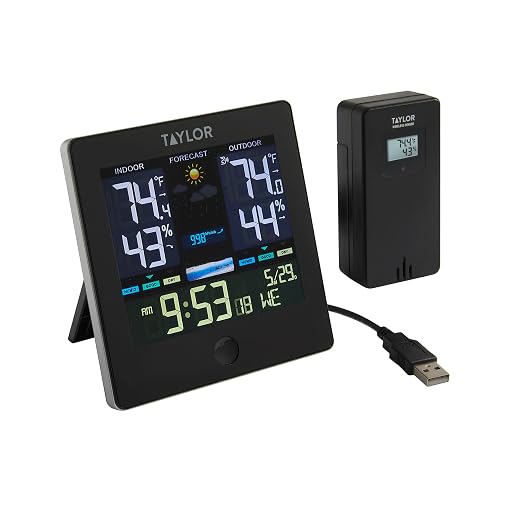 Taylor Digital Wireless Deluxe Indoor Outdoor Thermometer, Weather Station - Image 8