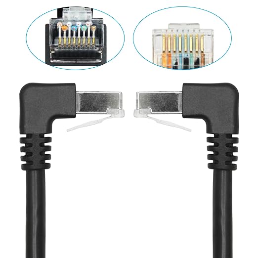 90 Degree Cat6 Ethernet Extension Cable 1FT, Down Angle RJ45 Male to Female - Image 5