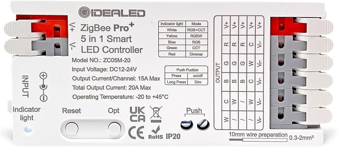 GIDEALED Smart ZigBee 3.0 LED Controller 5 in 1, Require ZigBee Hub Bridge by GIDEALED