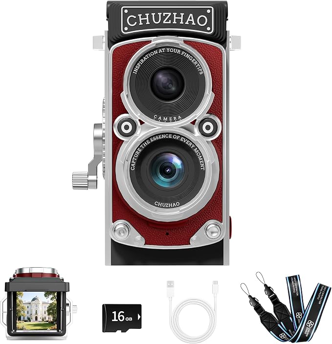 CHUZHAO Vintage Mini Digital Camera, Portable TLR Style Retro Point and Shoot by Joytrip