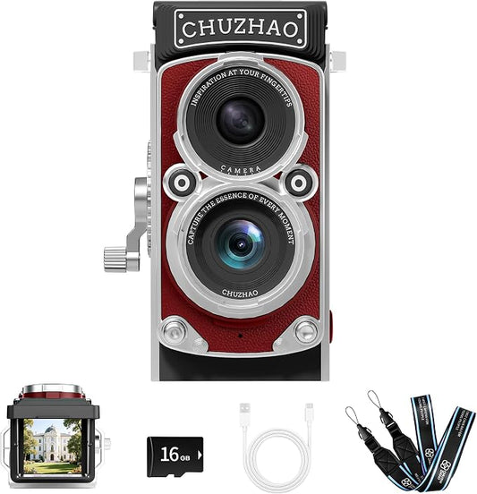 CHUZHAO Vintage Mini Digital Camera, Portable TLR Style Retro Point and Shoot by Joytrip