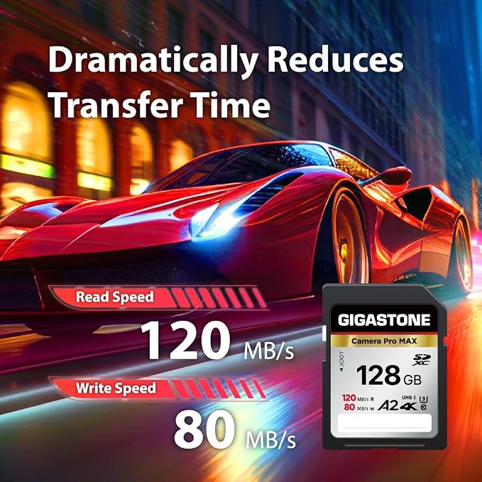【5-Years Data Recovery】 GIGASTONE 128GB SD Card 2-Pack, 4K Camera Pro MAX - Image 3