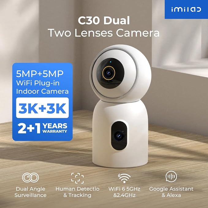 IMILAB 3K+3K Security Camera Indoor, Dual Lens Pet/Dog/Baby Camera - Image 2
