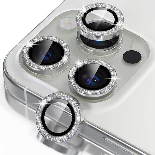 Misea Compatible for iPhone 16 Pro/iPhone 16 Pro Max Camera Lens Protector Bling by Misea