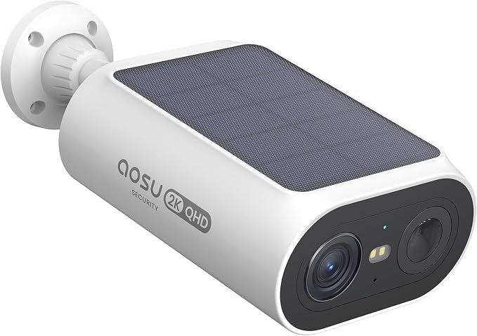aosu Solar Security Cameras Wireless Outdoor, 2Mins DIY Installation 2K Color by AOSUSecurityOffical