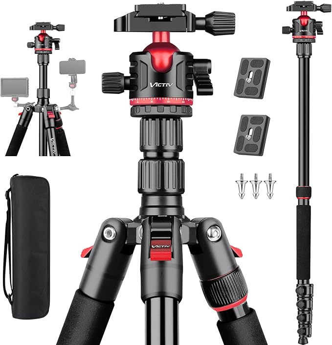 78" Porfessional Tripod for Camera & Phone, Victiv Aluminum Camera Tripod by Victiv