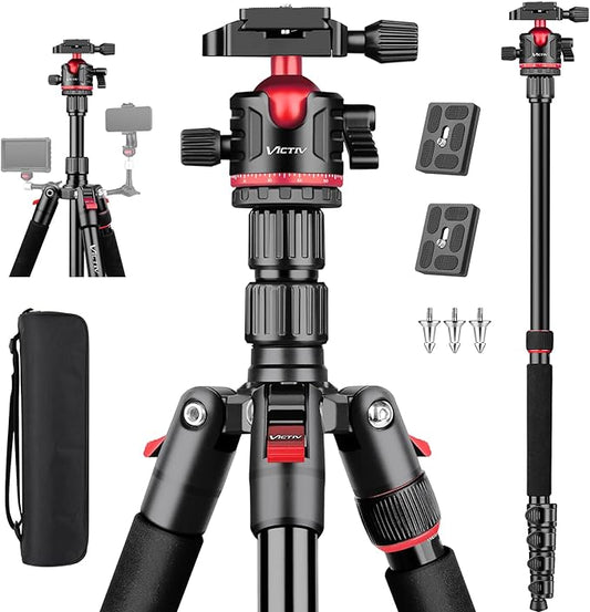 78" Porfessional Tripod for Camera & Phone, Victiv Aluminum Camera Tripod by Victiv